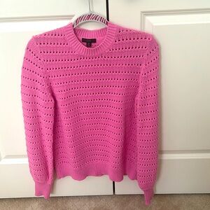 JCREW open knit crew neck sweater, Sz Medium